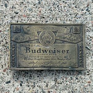Vintage Budweiser Lager Beer 602 Belt Buckle Made in USA
